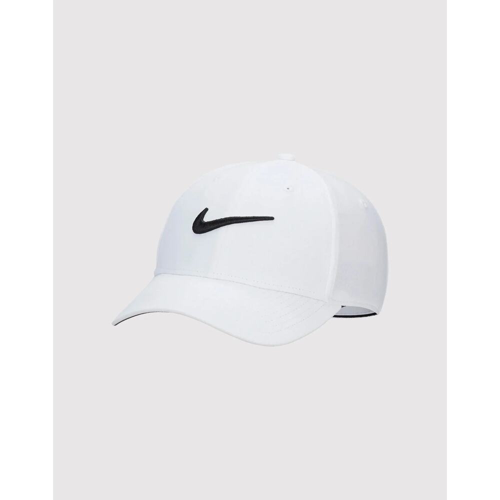 New Nike Club Structured Swoosh Hat Deep White Black Cap FB5625 100 Size L/XL - Picture 5 of 6